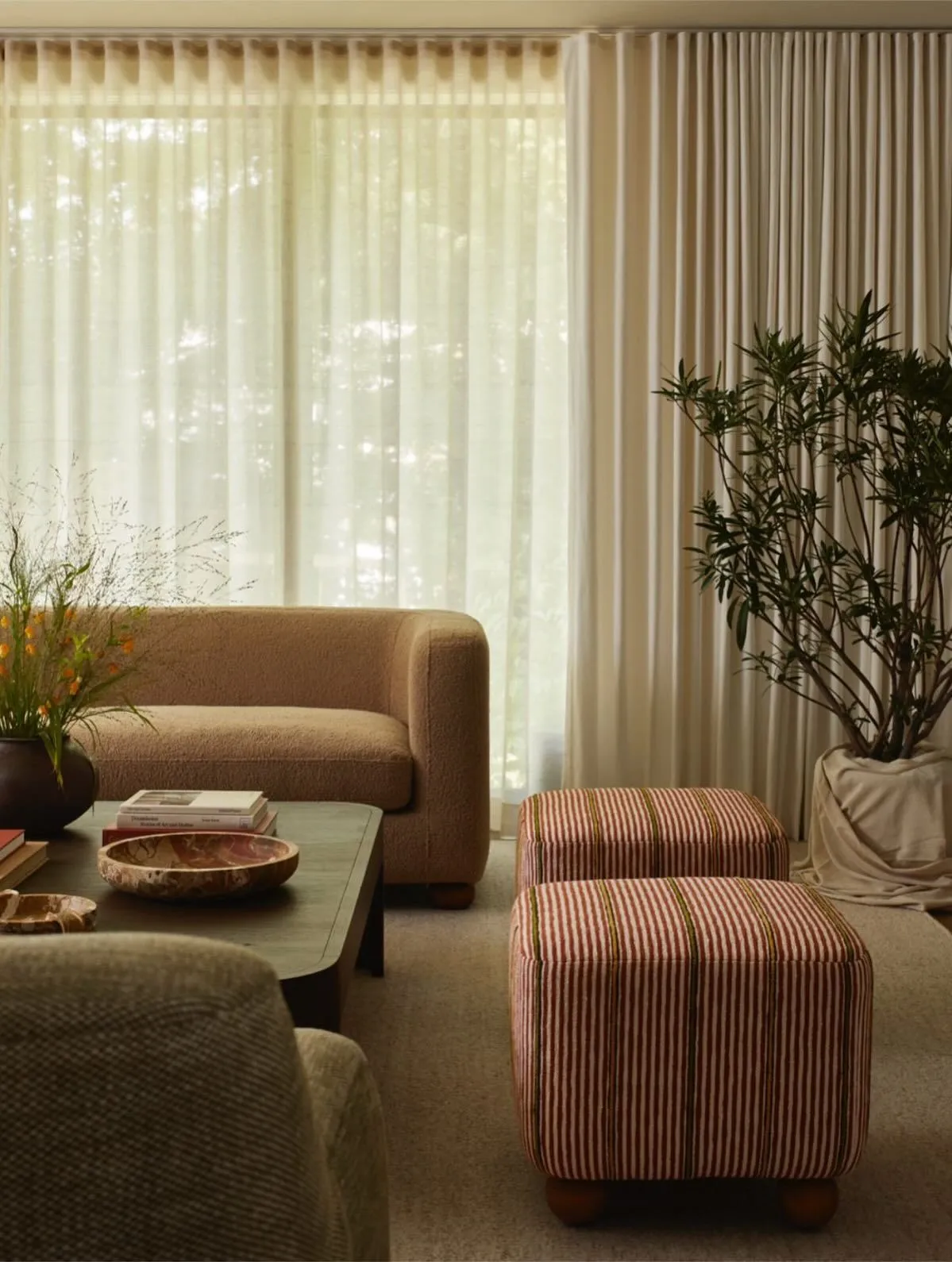 Placeholder — living room with sheer curtains